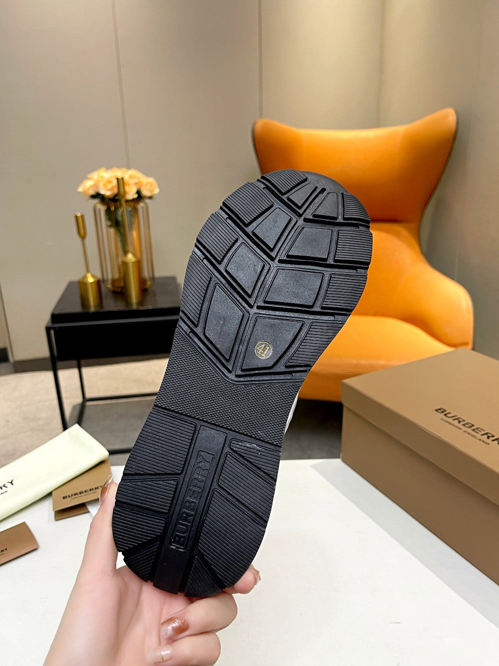 Burberry Sneakers Stylish Mesh Design For Casual Wear