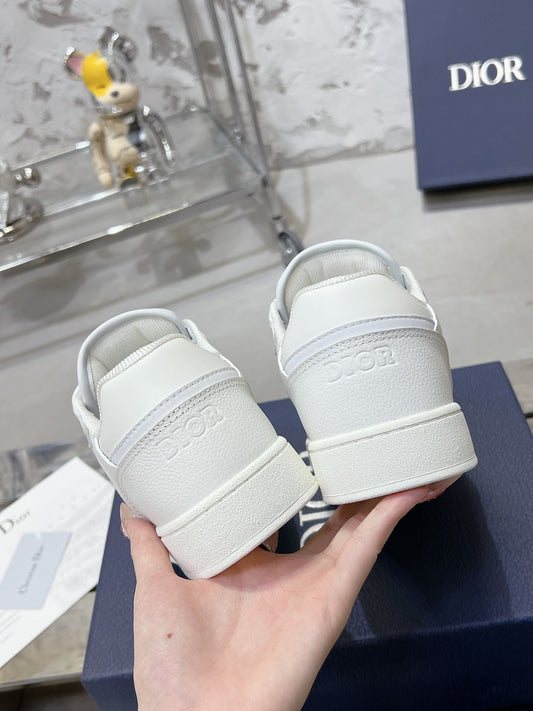 Dior White Leather Sneakers With Signature Monogram Detailing