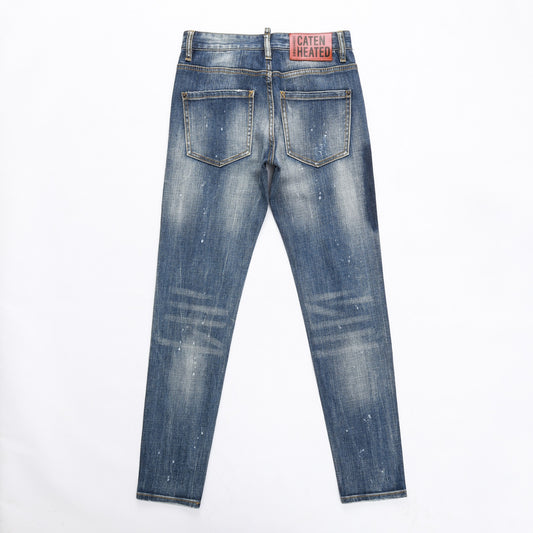 Men's Dsquared2 Distressed Denim Jeans with Rips and Patches