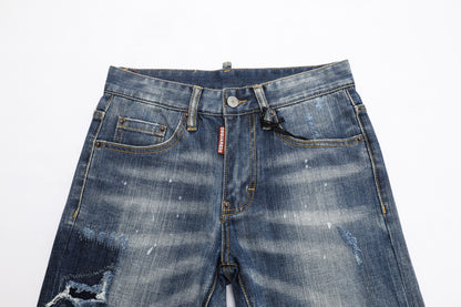 Men's Dsquared2 Distressed Denim Jeans with Rips and Patches