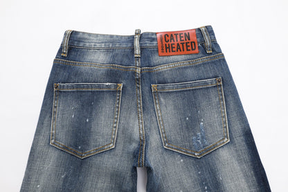 Men's Dsquared2 Distressed Denim Jeans with Rips and Patches