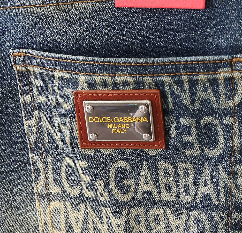 Dolce & Gabbana Light Blue Denim Jeans With Branded Waistband