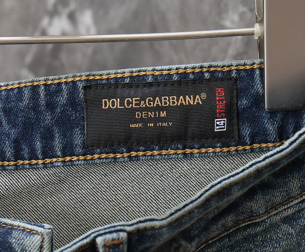 Dolce & Gabbana Light Blue Denim Jeans With Artistic Embellishments