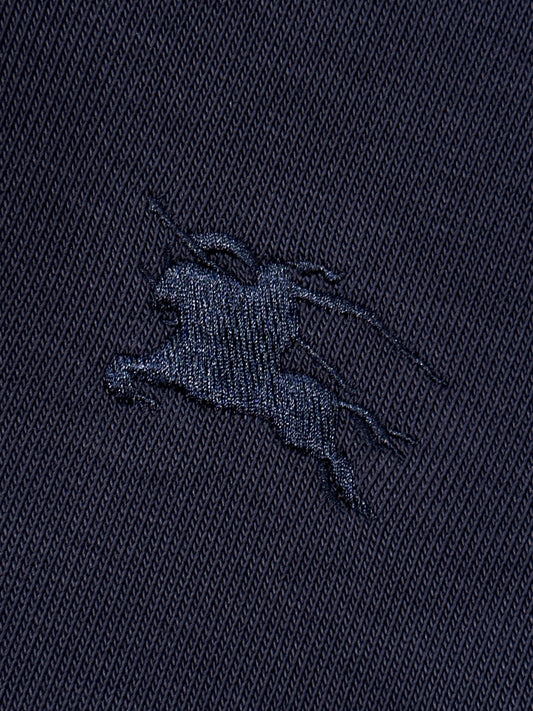 Burberry Men's Navy Blue Hooded Tracksuit With Plaid Details