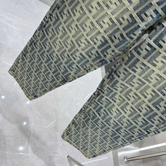 Fendi Fashionable Jeans With Iconic FF Pattern For Stylish Looks