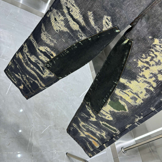 Givenchy Distressed Denim Jeans With Unique Patchwork For Edgy Fashion