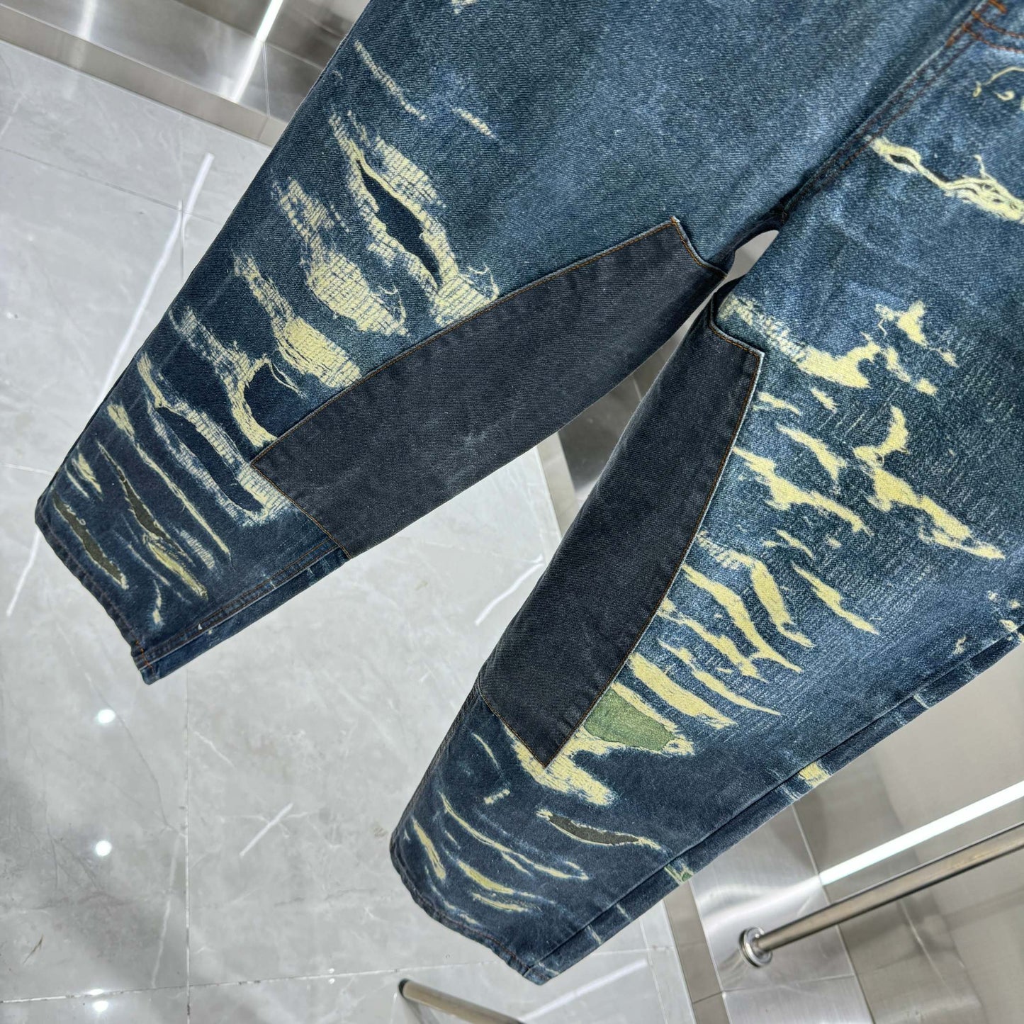 Givenchy Stylish Distressed Wide - Leg Denim Jeans for Trendy Look