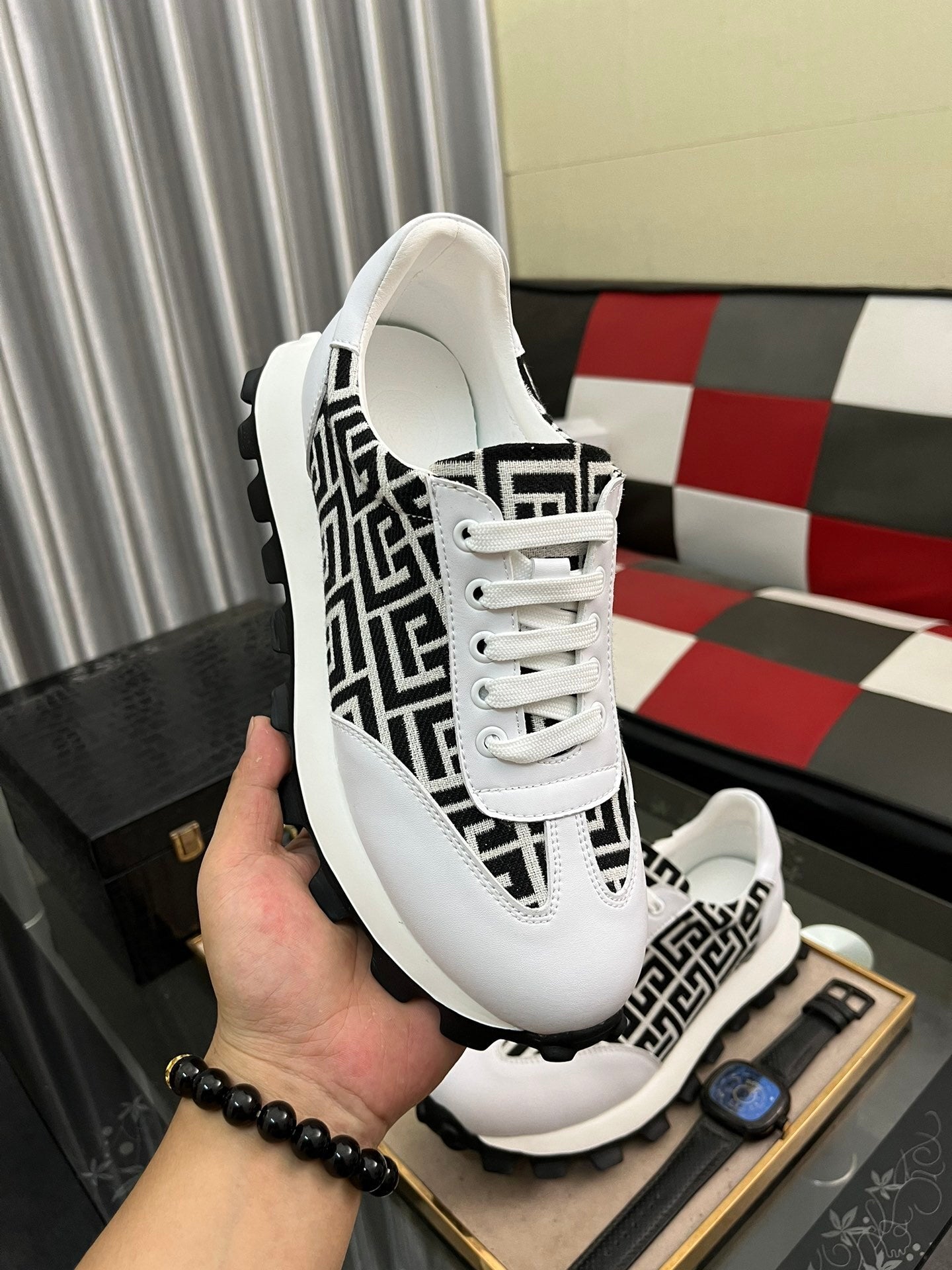 Versace Men's Sneakers - Luxury Designer Athletic Footwear with Greek Key Pattern