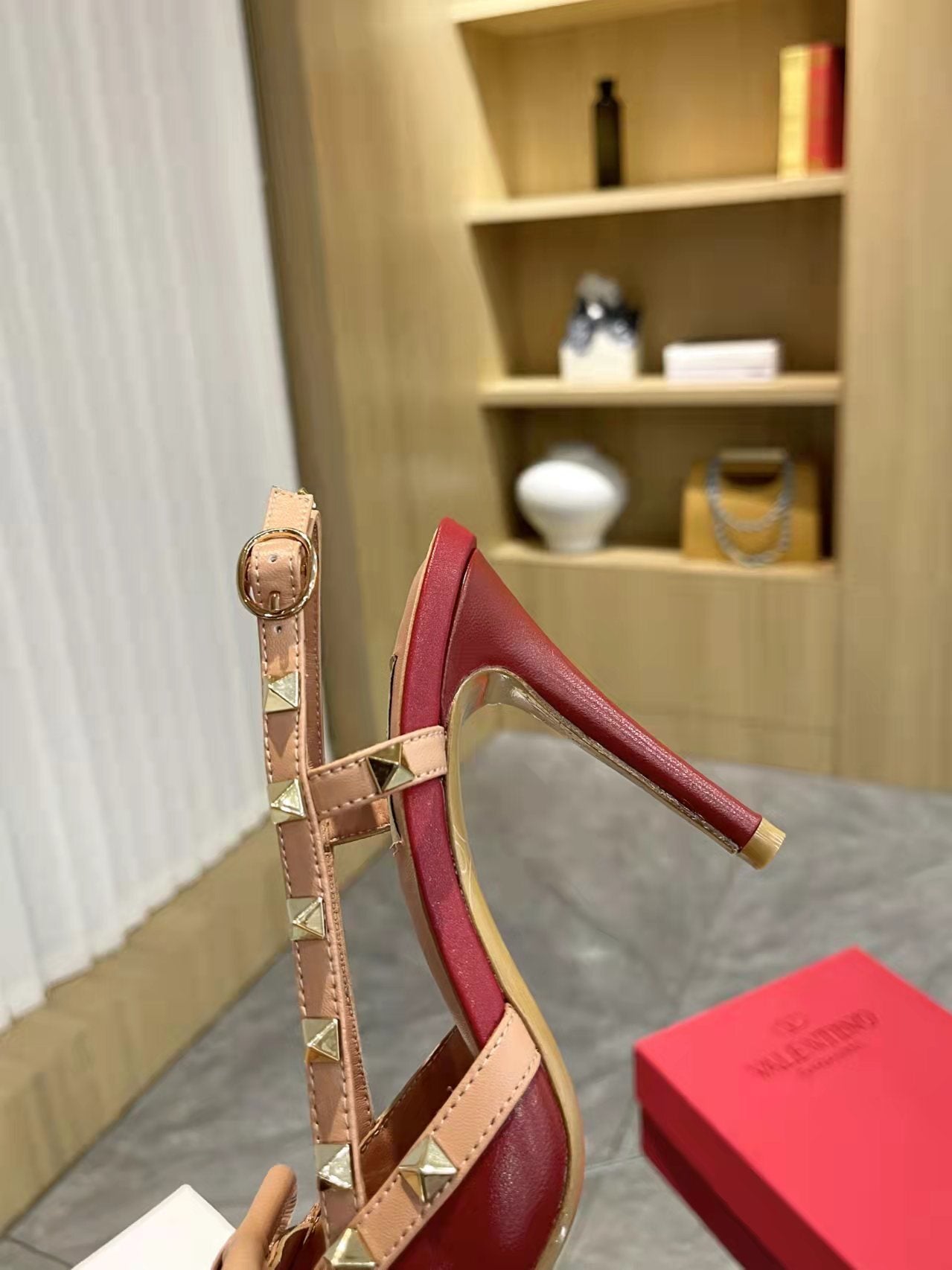 Valentino Women's Rockstud Bow Slingback Pumps Luxury Pointed Toe High Heels