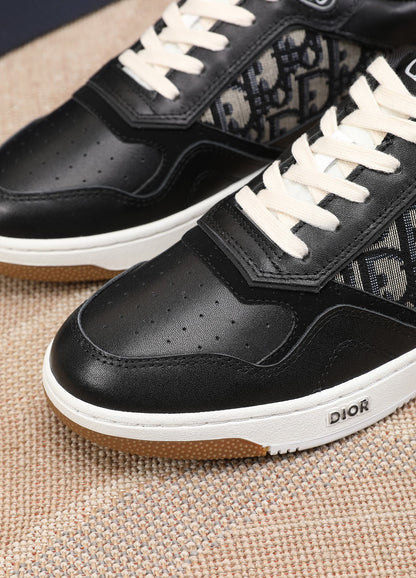 Dior Mens Sneakers Luxury Leather Casual Shoes With Oblique Pattern