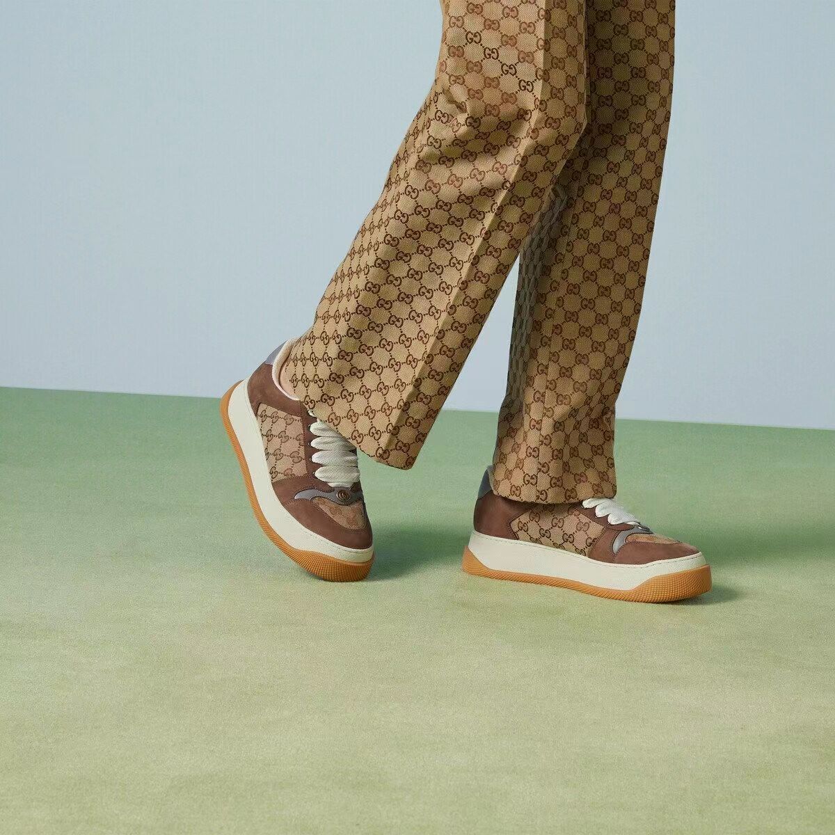 Gucci Unisex Fashionable Sneakers With Signature GG Pattern