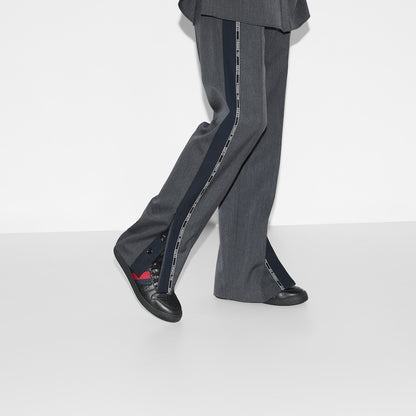Gucci Unisex Sneakers With Iconic Web Stripes And GG Embossed Leather