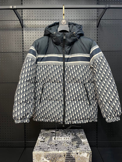 Chic Dior Monogram Puffer Jacket For Cold - Weather Fashion
