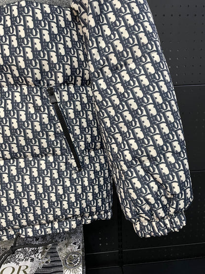 Chic Dior Monogram Puffer Jacket For Cold - Weather Fashion
