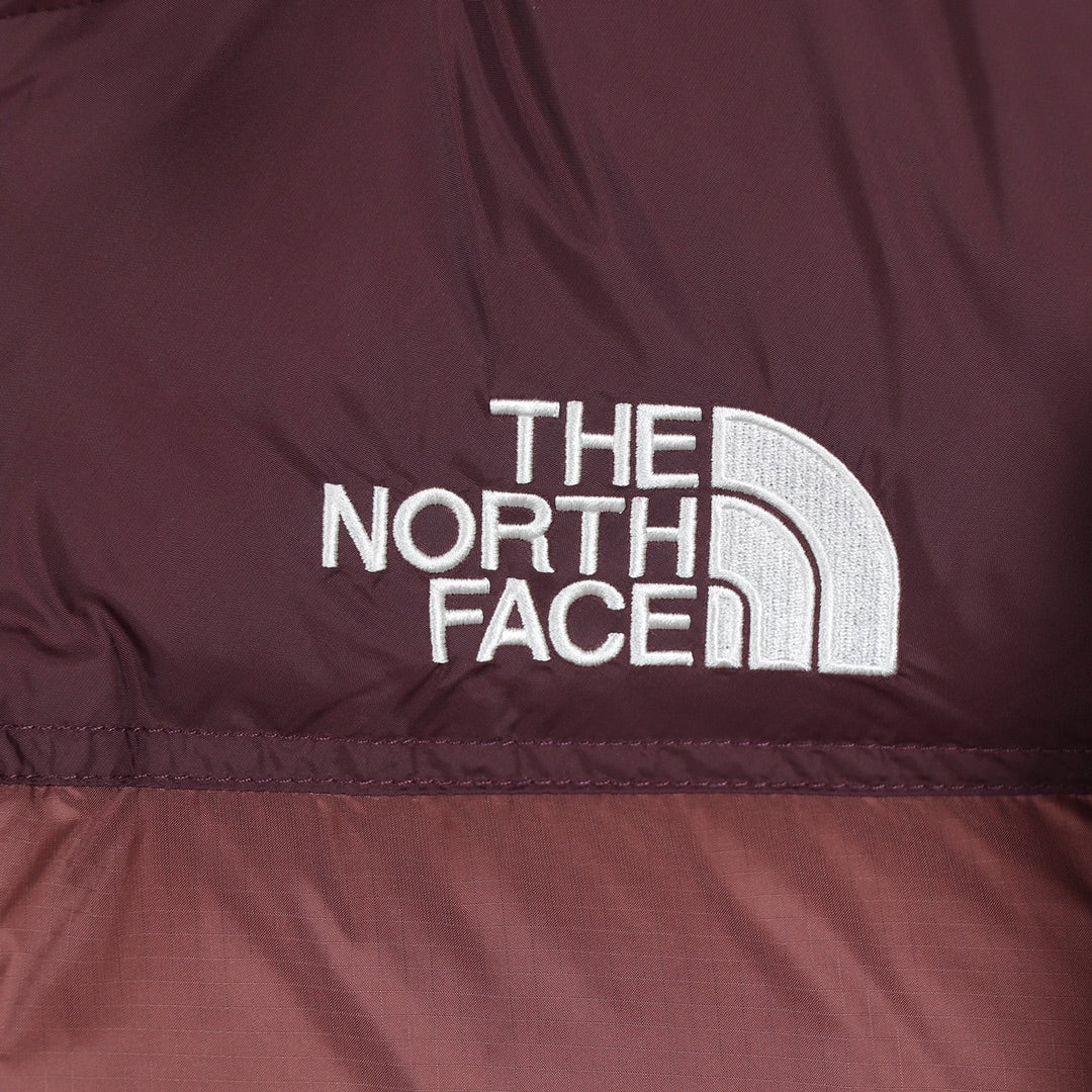 The North Face 1996 Retro Nuptse Burgundy Puffer Jacket for Winter Warmth