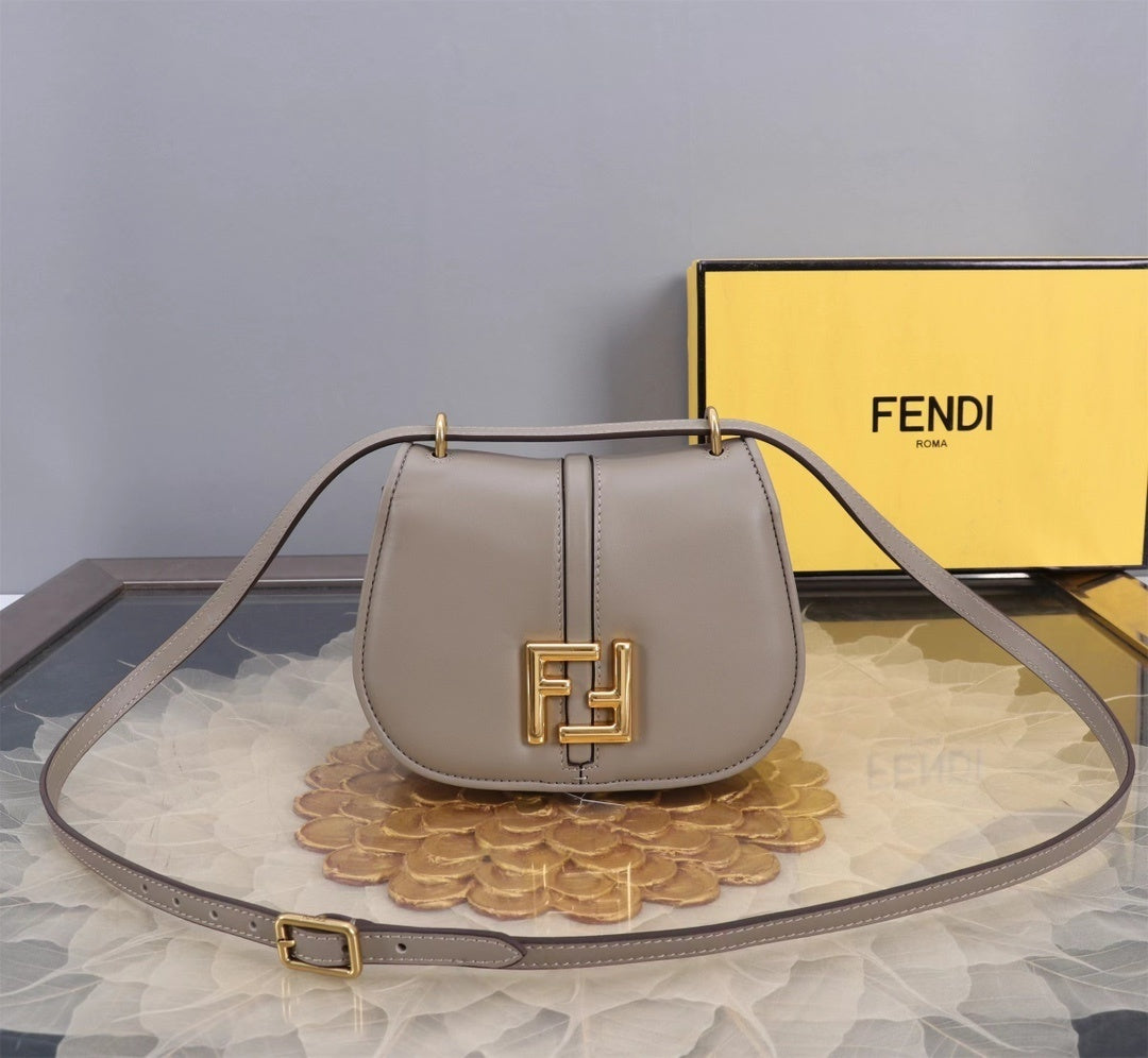 Stylish Fendi Saddle Bag With Iconic FF Buckle And Smooth Leather Finish 847
