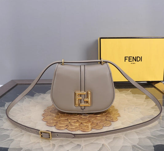 Stylish Fendi Saddle Bag With Iconic FF Buckle And Smooth Leather Finish 847