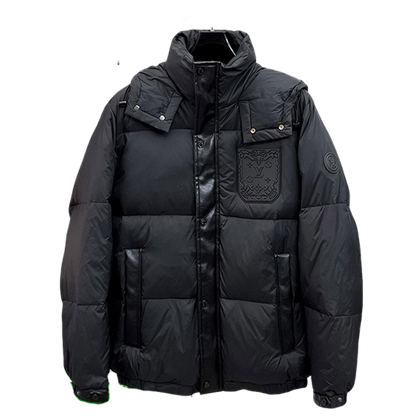 Louis Vuitton Black High - Neck Down Jacket With Emblem Detail