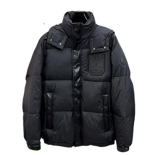 Louis Vuitton Black High - Neck Down Jacket With Emblem Detail