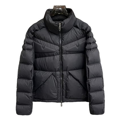 Fendi Black High - Neck Down Jacket For Chic Winter Warmth