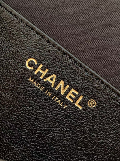 Chanel Black/White Quilted Leather Backpack With Mesh Panels And Gold Tone Chain Details AS5492