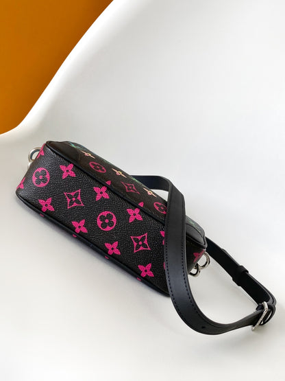 Colorful Louis Vuitton Crossbody Bag With Multicolor Monogram Pattern And Adjustable Strap