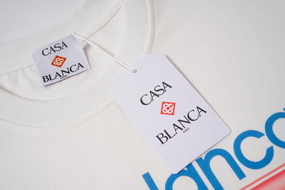 Casablanca Black/White/Pink Tennis Club T - Shirt With Colorful Triangle Graphic Design