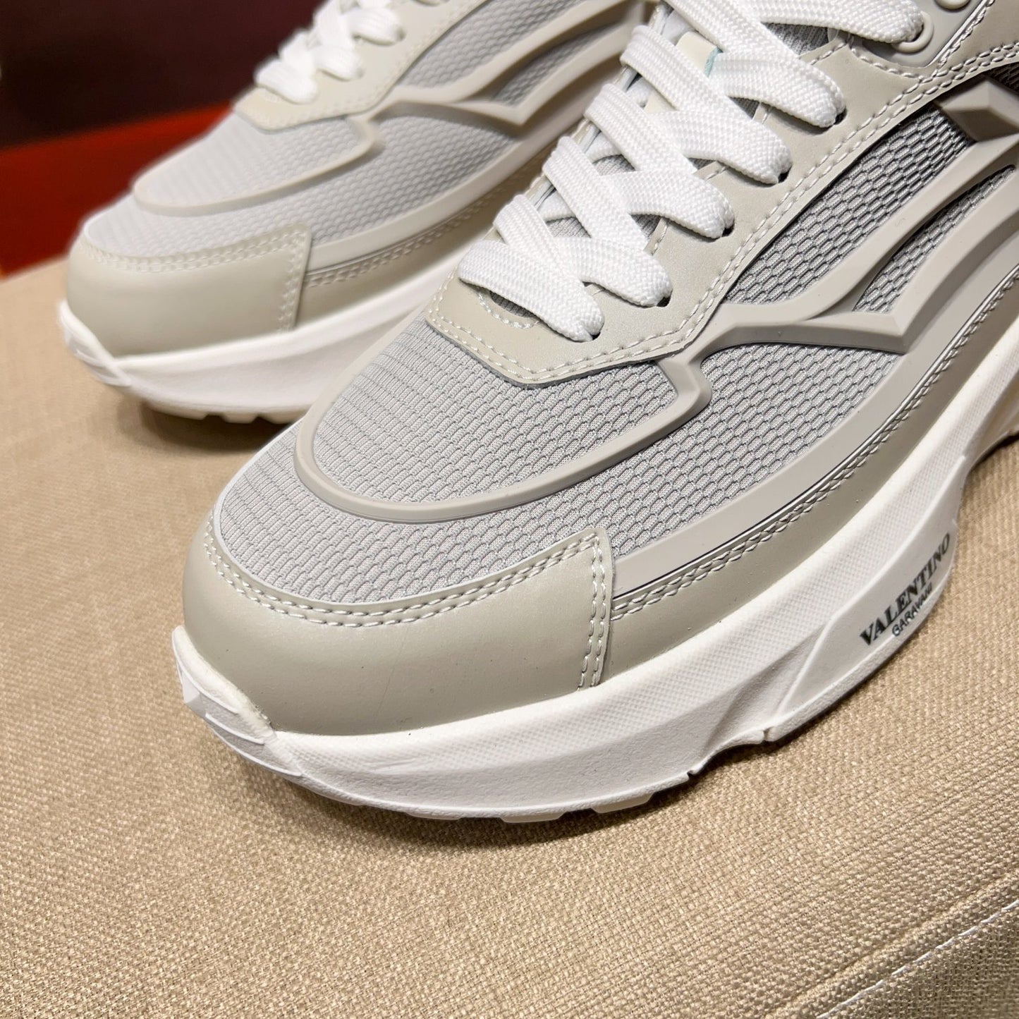 Valentino Men's Luxury Sneakers Fashion Mesh Design Casual Athletic Shoes