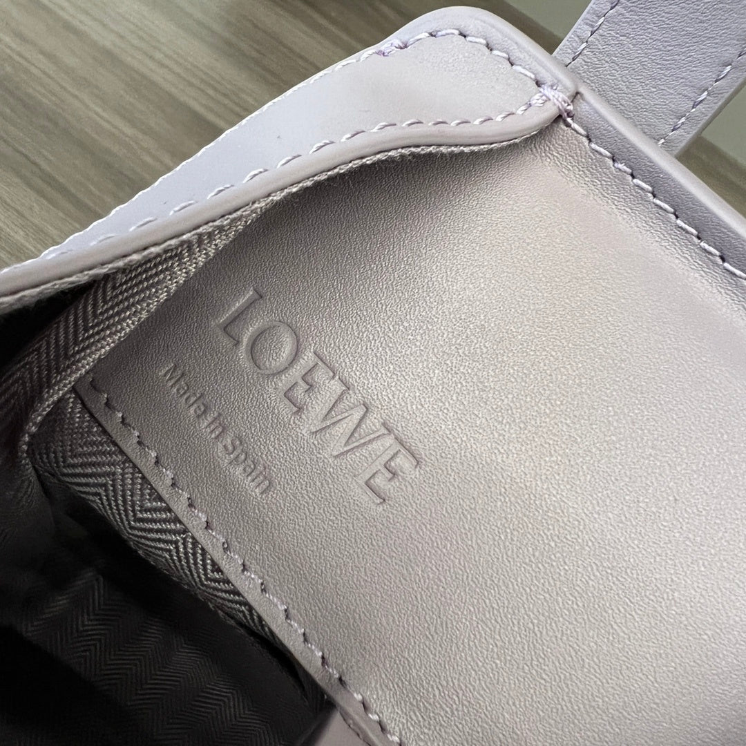 Loewe Lilac Leather Hammock Bag With Branded Strap And Charm 652235