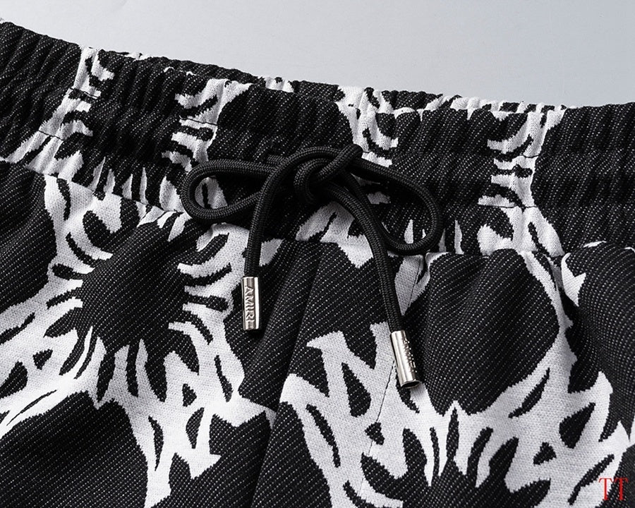 Men's AMIRI Black And White Patterned Hoodie And Jogger Set