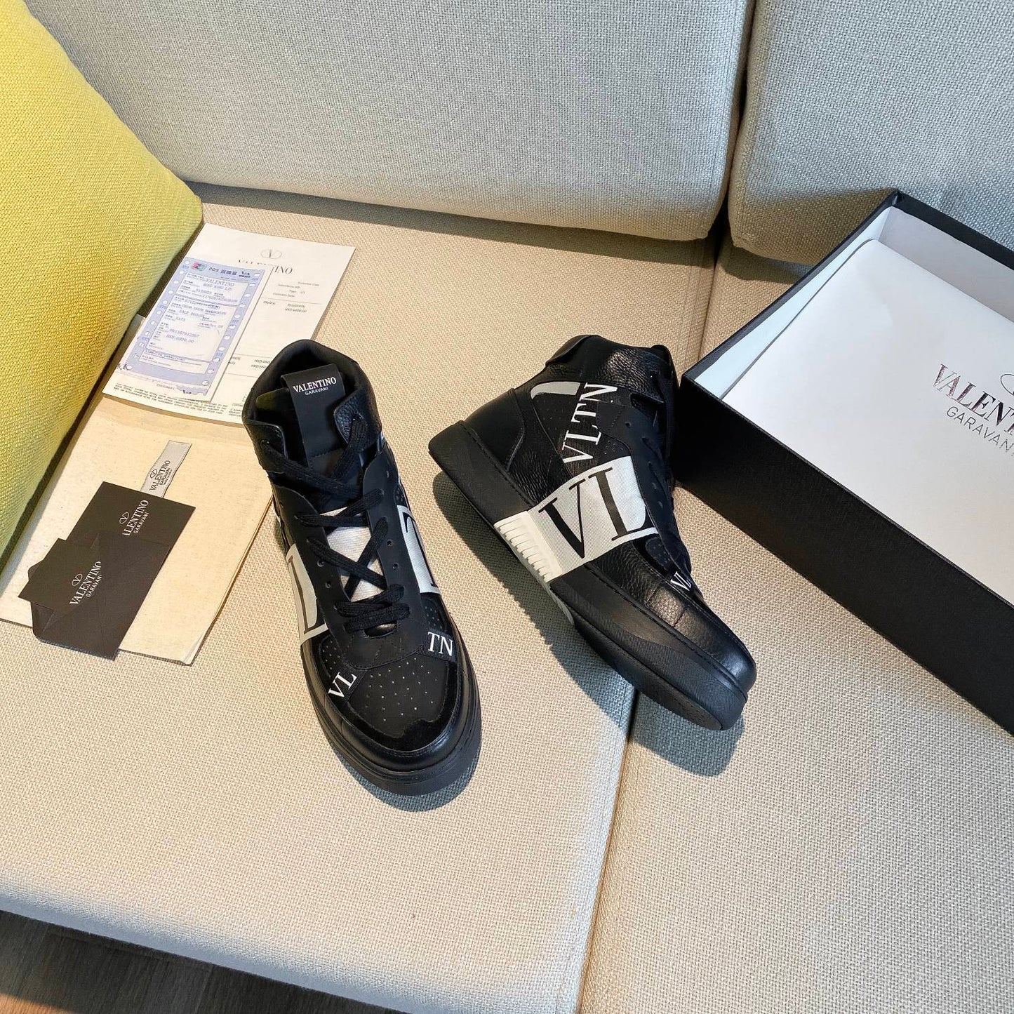 Valentino Men's Luxury Sneakers Fashion Mesh Design Casual Athletic Shoes