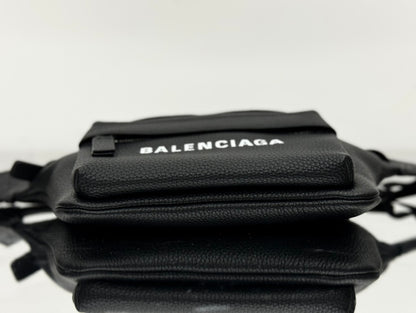 Black Balenciaga Waist Bag with Logo for Fashionable Daily Use Style No.406480