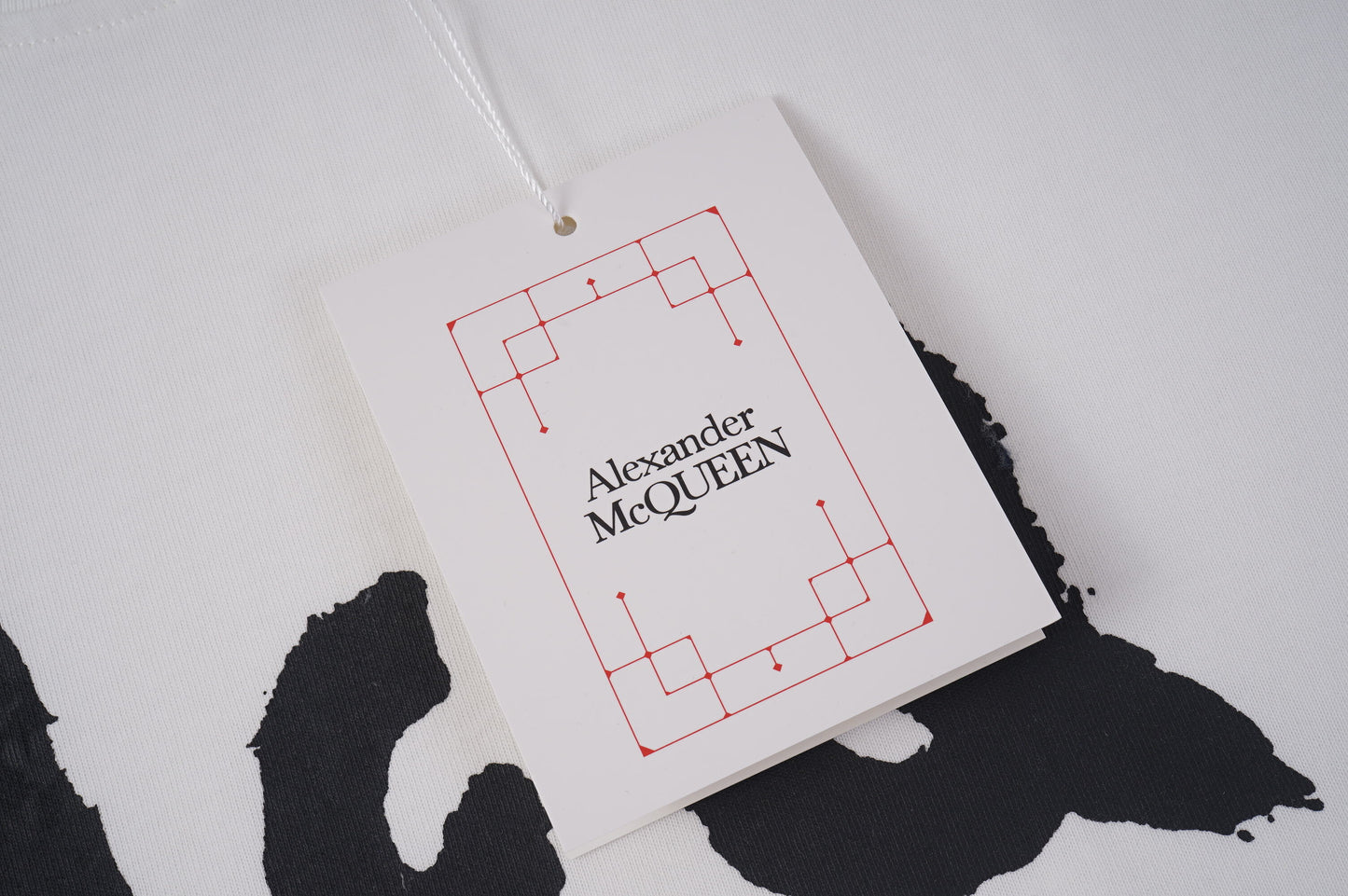 Alexander McQueen Black/White T - Shirt With Bold White McQ Brush - Stroke Lettering