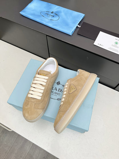 Prada Unisex Sneakers Triangle Logo Luxury Fashion Sneakers