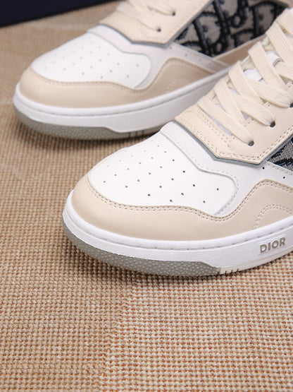 Dior Mens Sneakers Luxury Leather Casual Shoes With Oblique Pattern