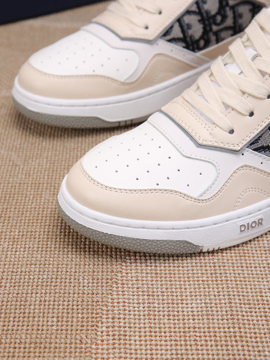 Dior Mens Sneakers Luxury Leather Casual Shoes With Oblique Pattern
