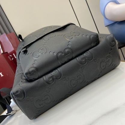 Elegant Black Gucci Backpack With Iconic GG Embossing For Timeless Luxury Style 819065