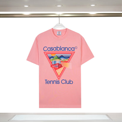 Casablanca Black/White/Pink Tennis Club T - Shirt With Colorful Triangle Graphic Design