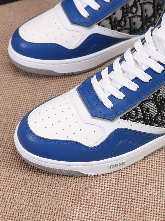 Dior Men's High Top Sneakers with Oblique Pattern and Adjustable Strap