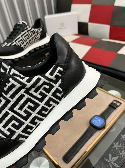 Versace Men's Sneakers - Luxury Designer Athletic Footwear with Greek Key Pattern