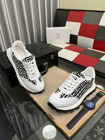 Versace Men's Sneakers - Luxury Designer Athletic Footwear with Greek Key Pattern