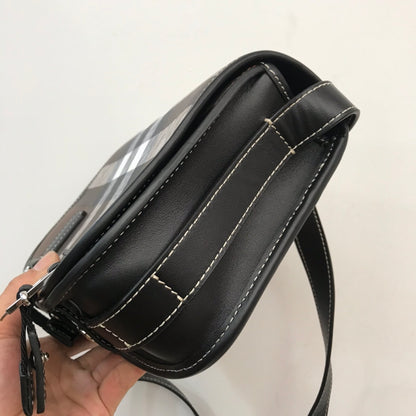 Classic Checkered Burberry Crossbody Bag With Buckle Details And Timeless Design Style No.80365521
