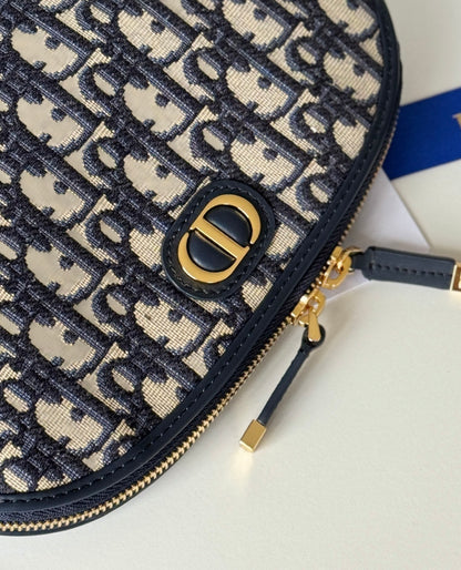 Elegant Dior Cosmetic Pouch With Signature Monogram And Gold - Tone Hardware m928