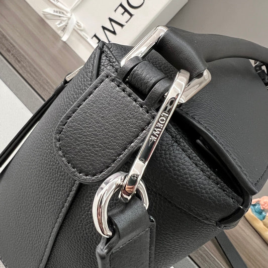Loewe Black Puzzle Bag With Geometric Design And Top Handle 062329