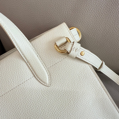 Timeless Cream Burberry Handbag with Gold - Tone Embellishment and Detachable Strap Style No.3491