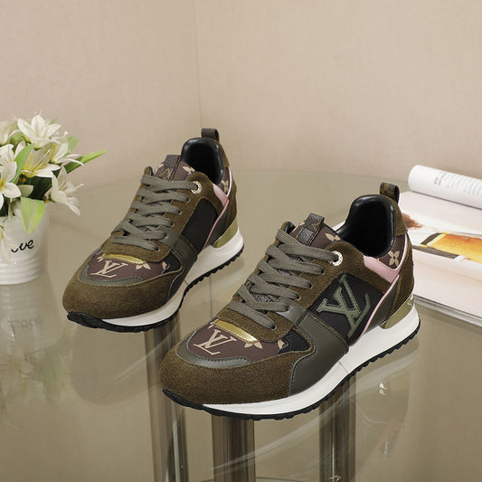 Louis Vuitton Women's Multicolor Suede Sneakers With Signature Logo