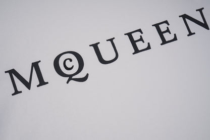 Alexander McQueen White T - Shirt With Classic Black MQUEEN Logo Print