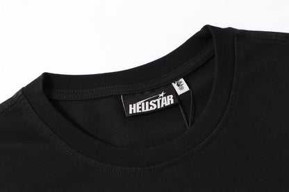 Hellstar Black T - Shirt With Eye Graphic Star And 1995 Print For Streetwear Fans