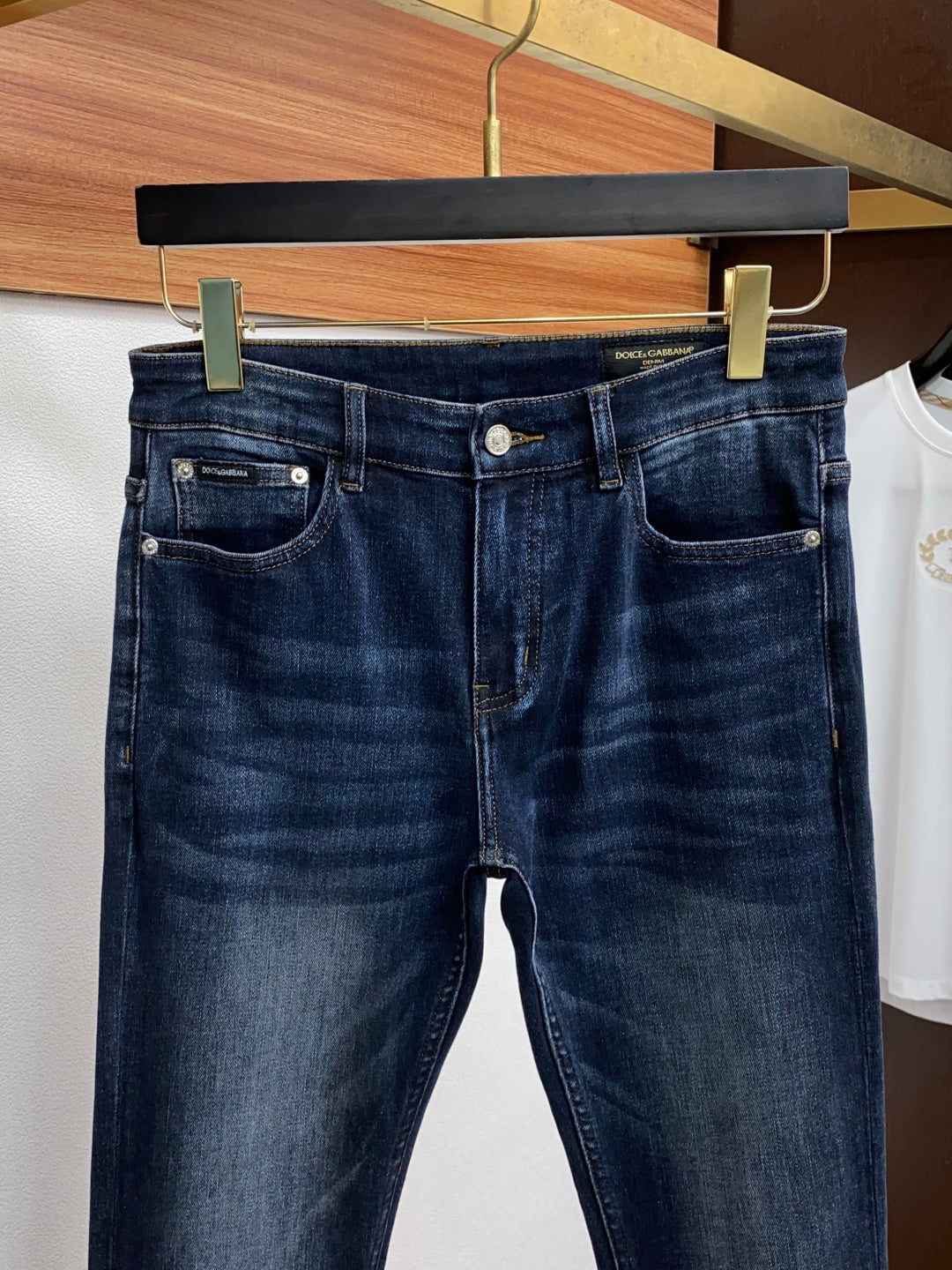 Dolce & Gabbana Dark Blue Denim Jeans With Rolled - Up Cuffs