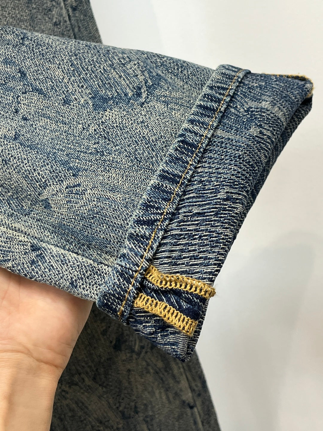 Dior Light Blue Denim Jeans With Unique Pattern And Logo Tag